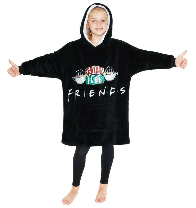 Friends Black Hoodie for Girls Teens, Fleece Oversized Hoodie Blanket - Get Trend