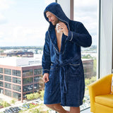 CityComfort Super Soft  Hooded Dressing Gowns for Men in Grey or Navy - Get Trend