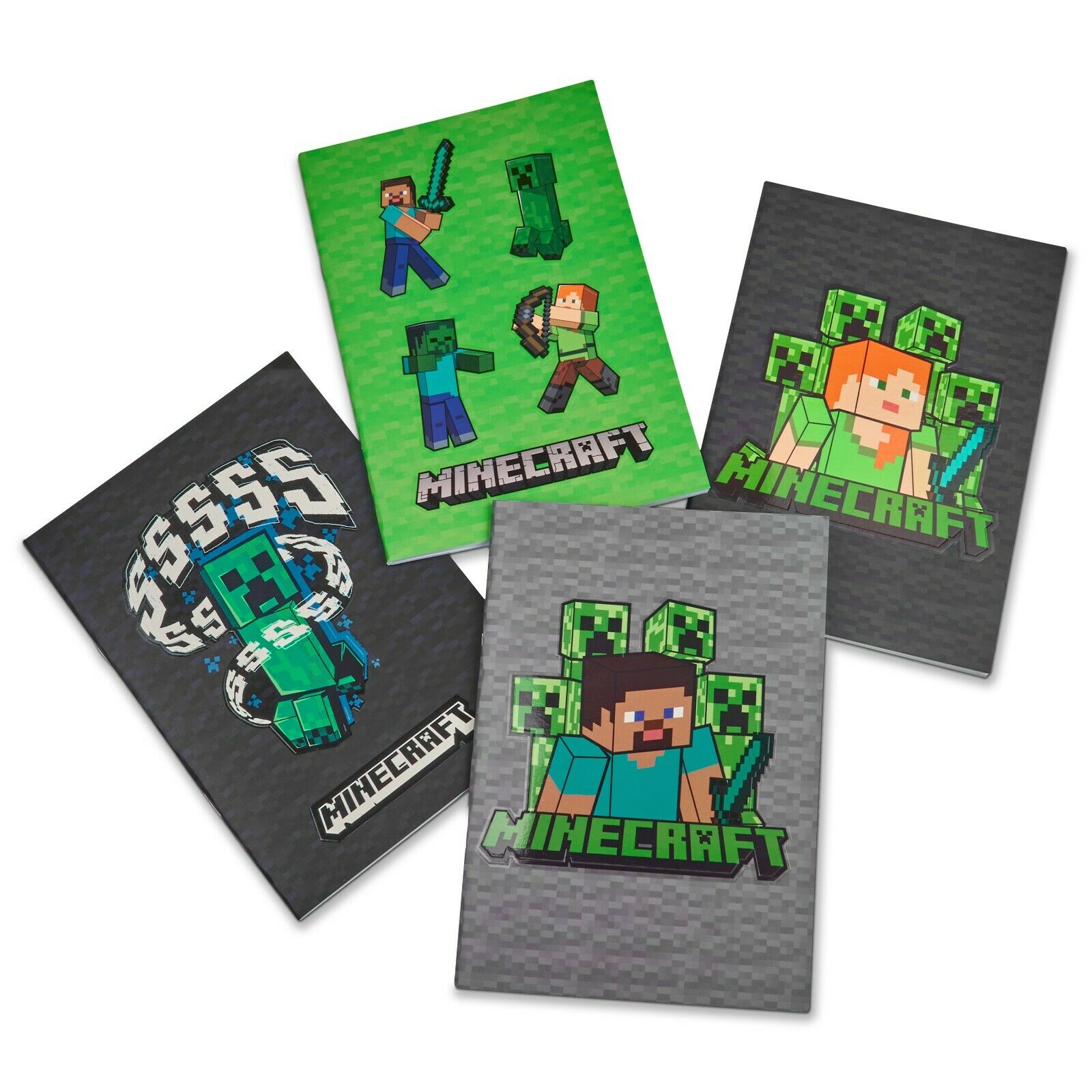 Minecraft A5 Notebook Set, 4 Pack Note Pads Lined, Back to School Supp ...