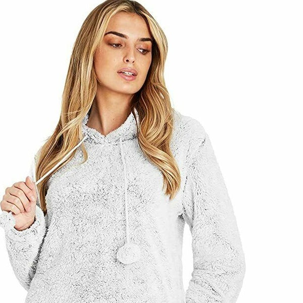 Pyjamas Ladies PJ's Comfy Snuggle Warm Fleece Twosie Pajama Set for Women Girls - Get Trend