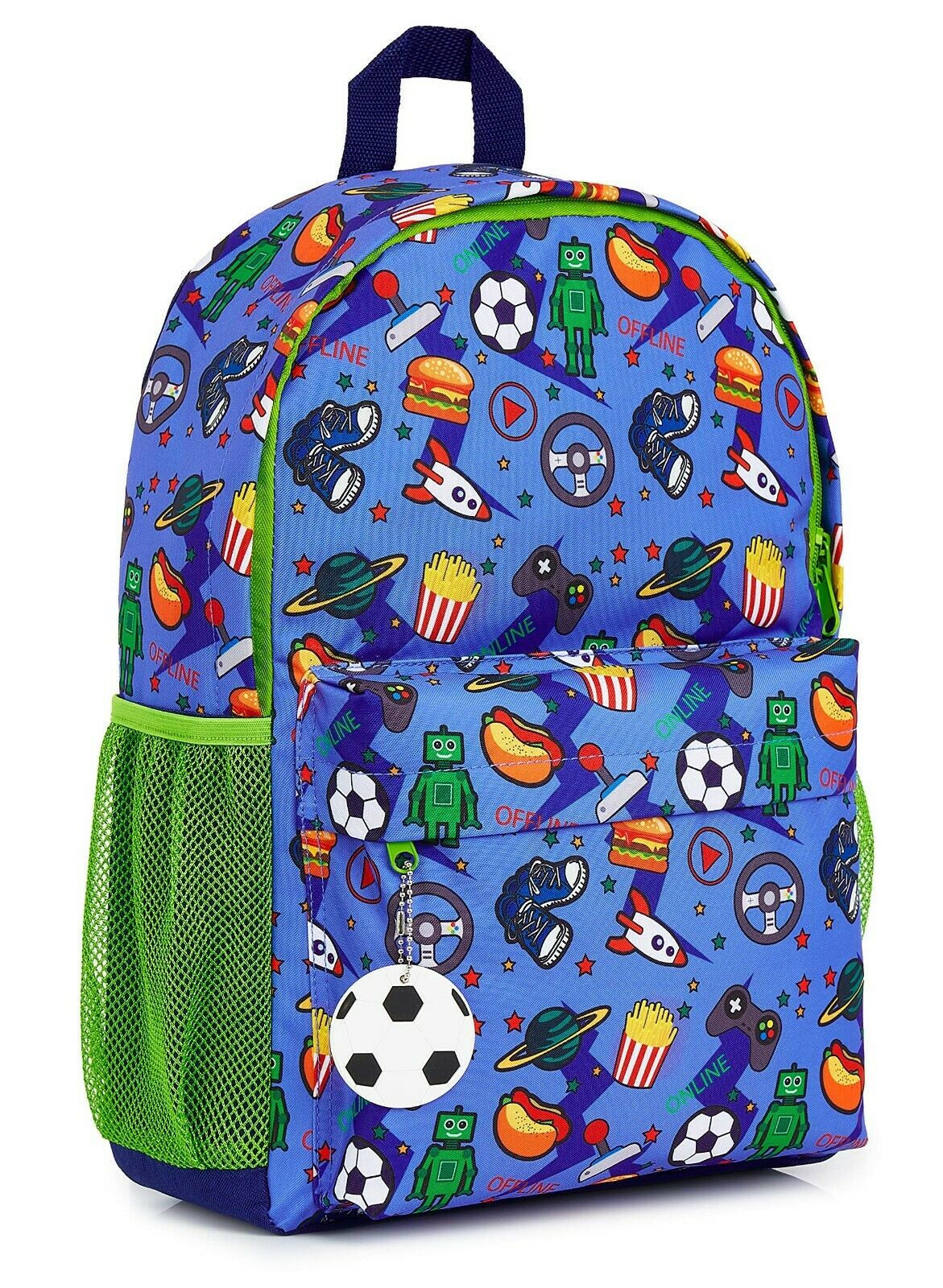 CityComfort Video Game Large Boys Backpack, Gamer Gifts for Boys Teens (Blue/Green) - Get Trend