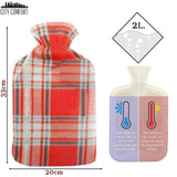 Hot Water Bottle with Beautiful Fleece Print Soft Cover - Get Trend