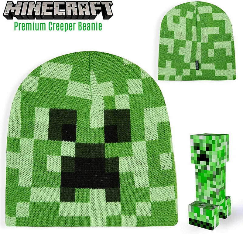 Minecraft Creeper Knitted Beanie Hat for Boys Girls Men Women - Get Trend