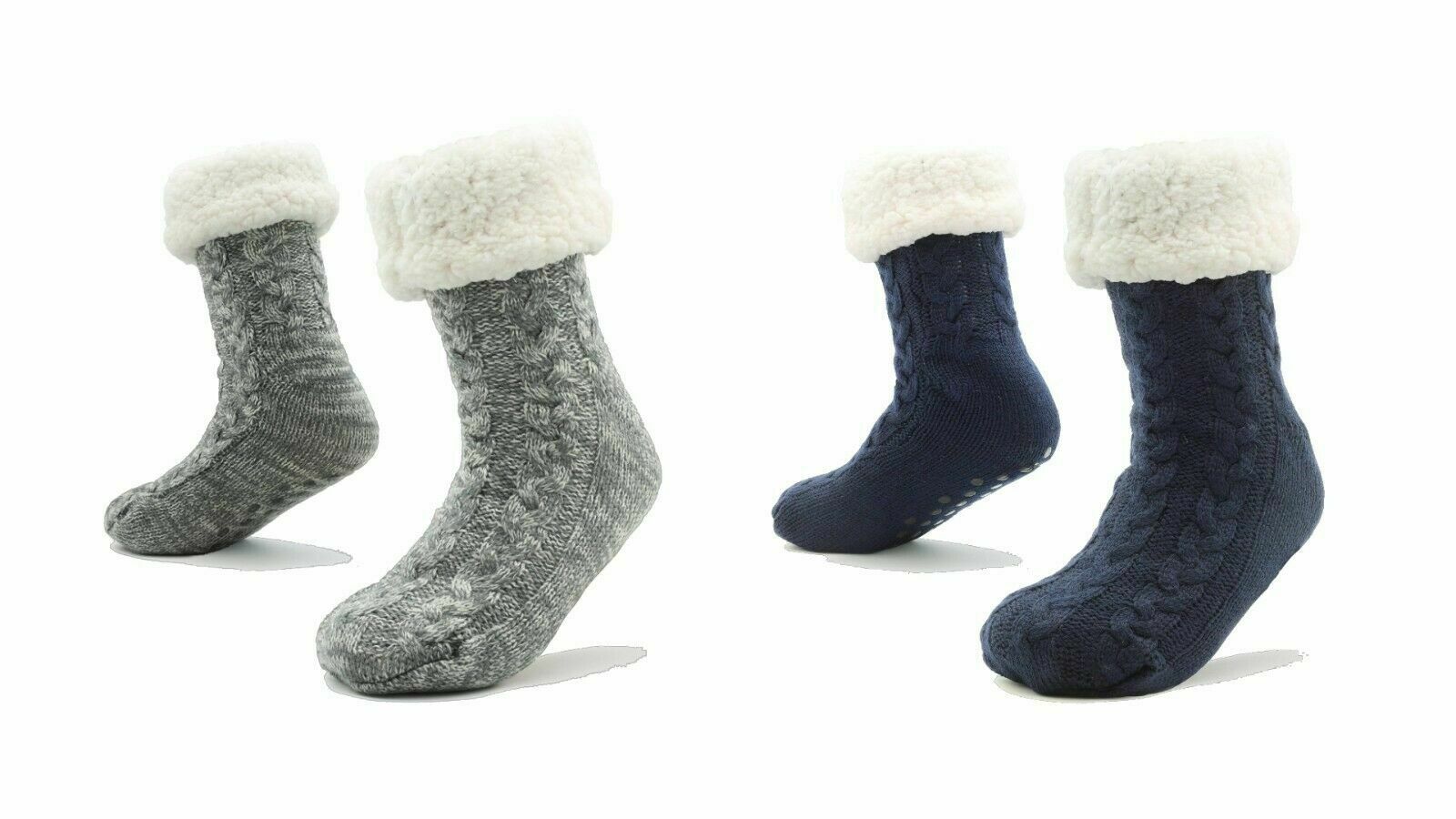 Mens Slipper Socks Bed Socks for Men with Sherpa Wool Non Slip - Get Trend