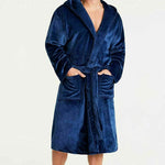 Mens Dressing Gown Super Soft, Mens Fleece Robe with Hood - Get Trend