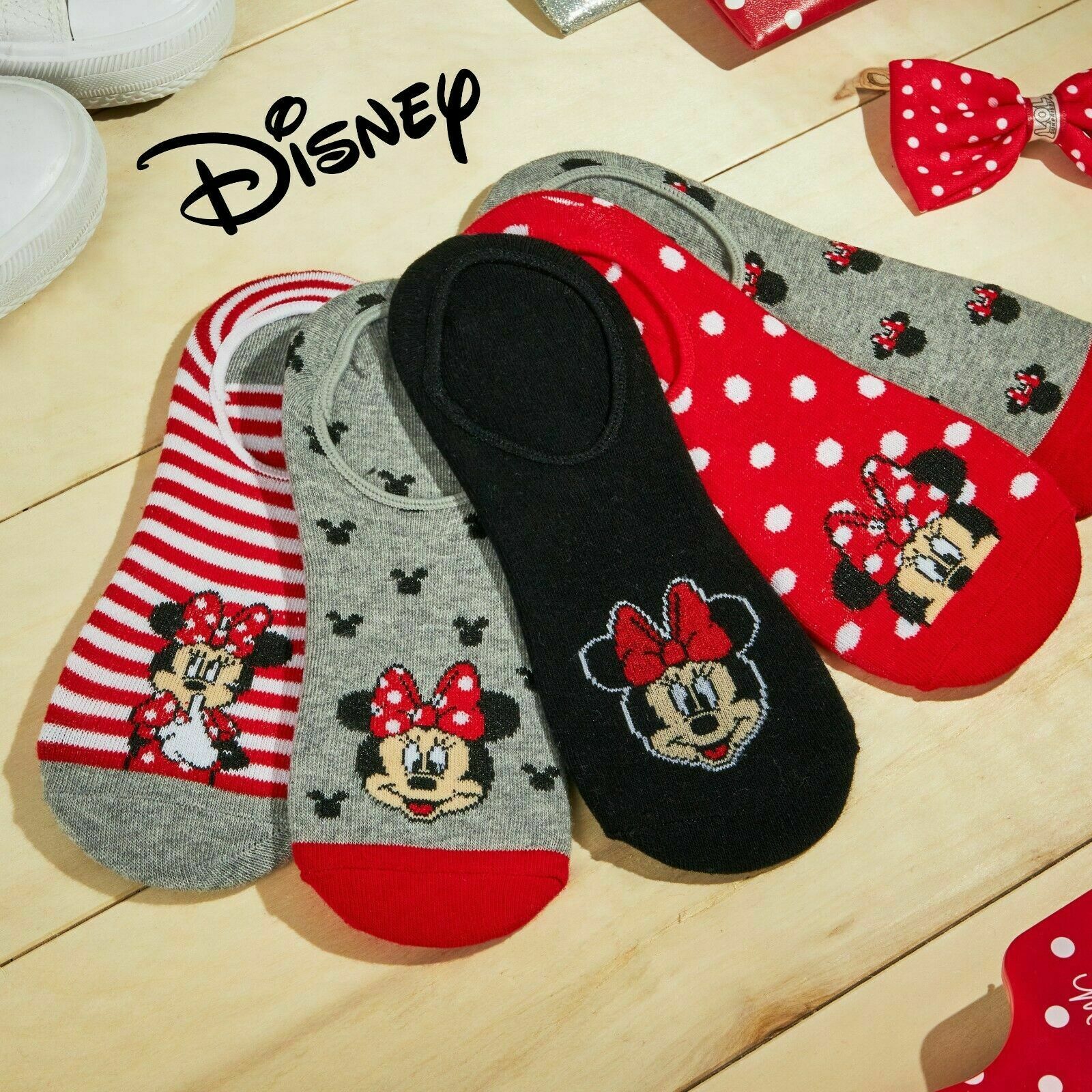Disney Invisible 5 Pairs Socks, Minnie & Mickey No Show, Disney Gifts - Get Trend
