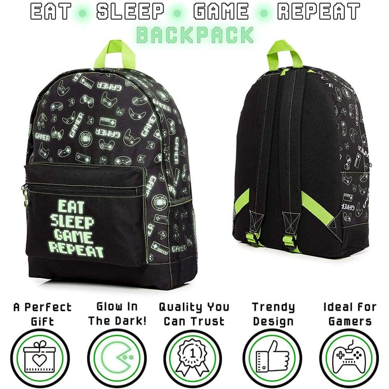 Citycomfort Glow in the Dark Gamer Large Backpack for Boys Teenagers (black Gamer) Backpack City Comfort £14.99 Save 10%