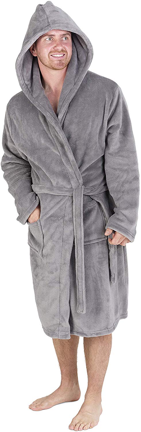 CityComfort Dressing Gown Mens Fleece Hooded Dressing Gowns – Get Trend