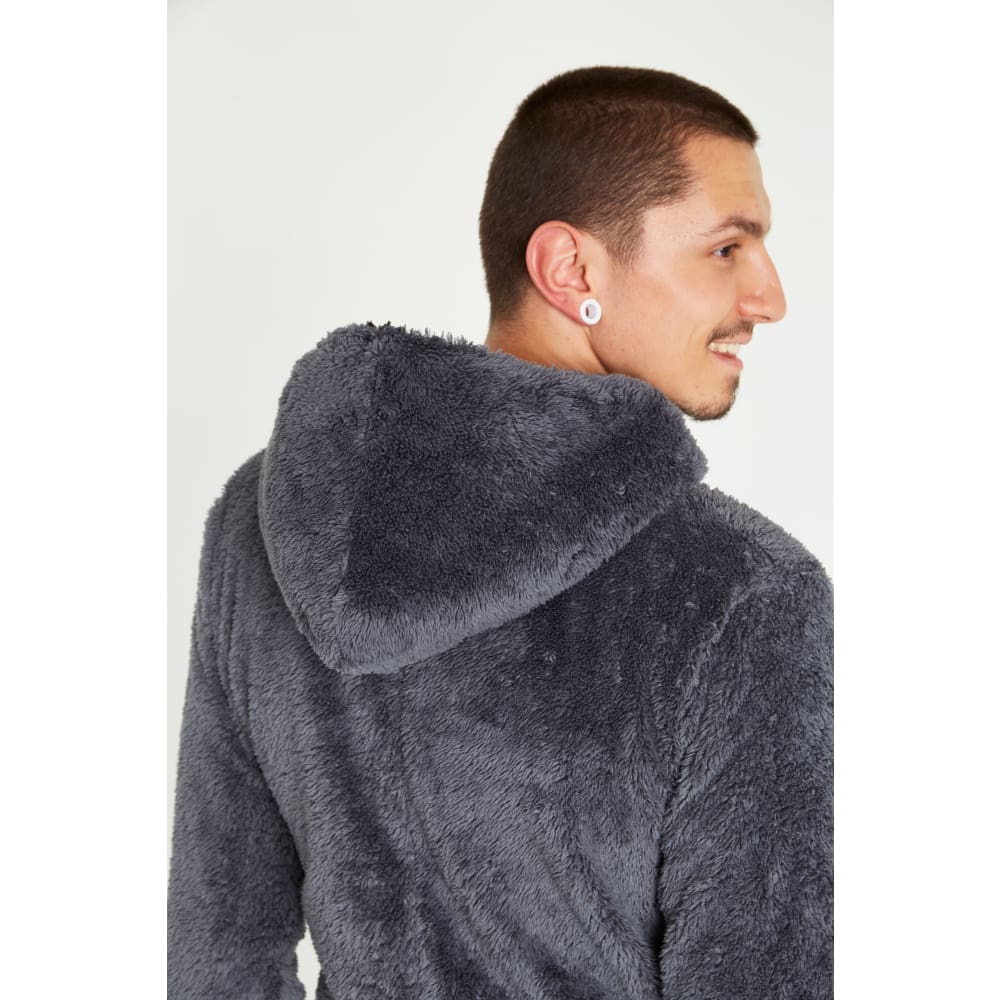 Citycomfort Fluffy Fleece Onesie with Hoodie and Pockets for Men Onesie Citycomfort £24.49
