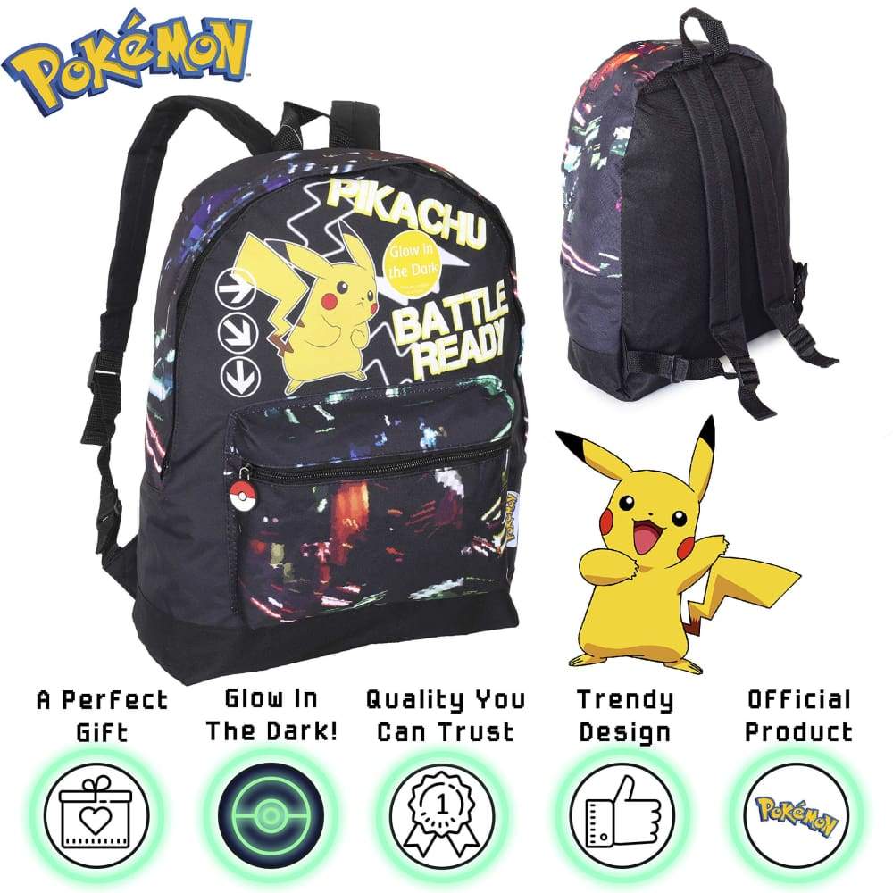 Pokémon Pikachu Glow in the Dark Large Backpack for Children Backpack Pokemon £15.49