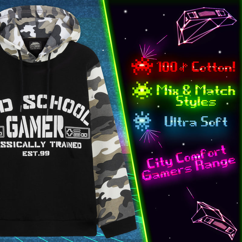 CityComfort Boys Hoodie, Camo Grey Hoodie, Gaming Gifts for Boys - Get Trend