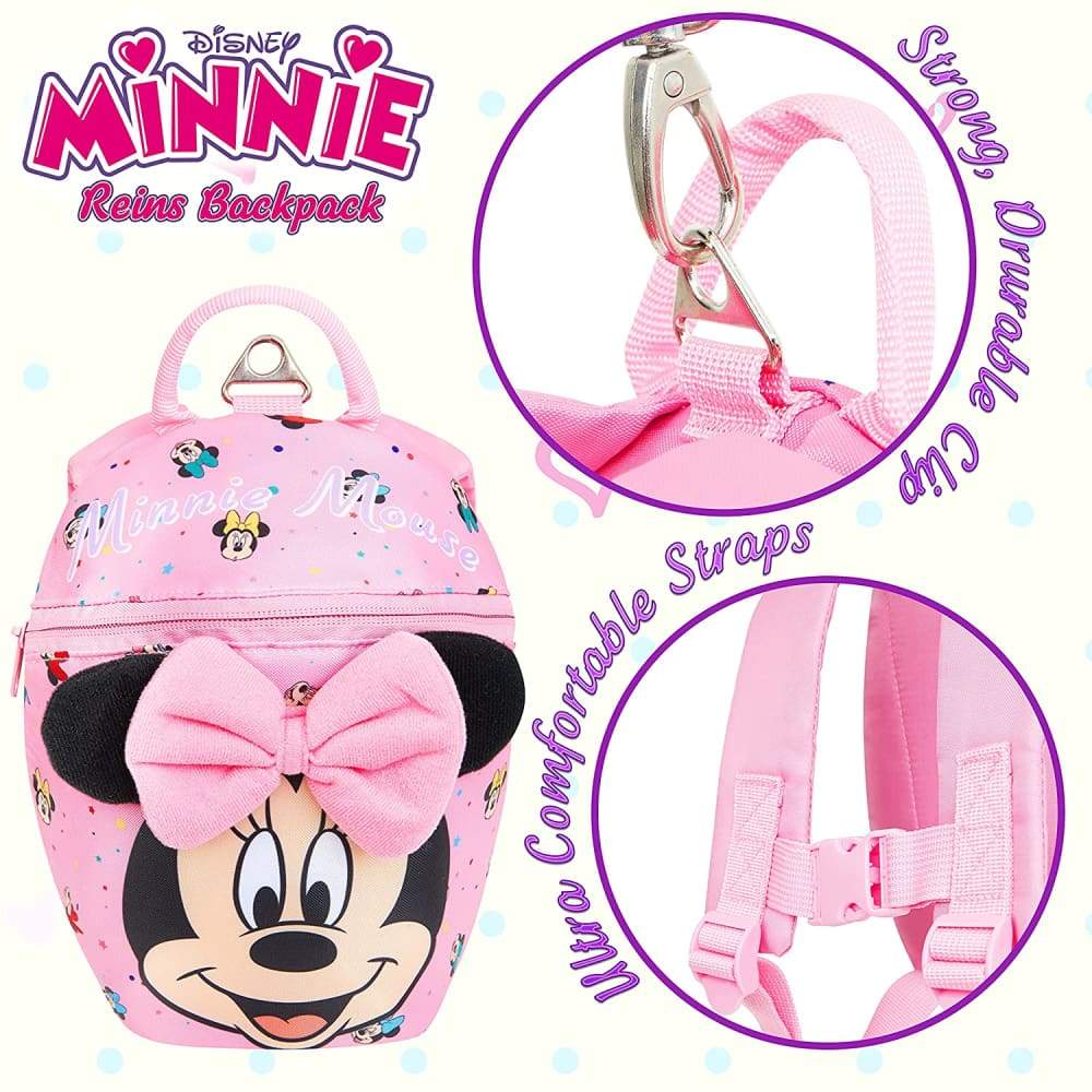 Disney Minnie Mouse Toddler Backpack with Reins Child Safety Harness Backpack Minnie £10.99