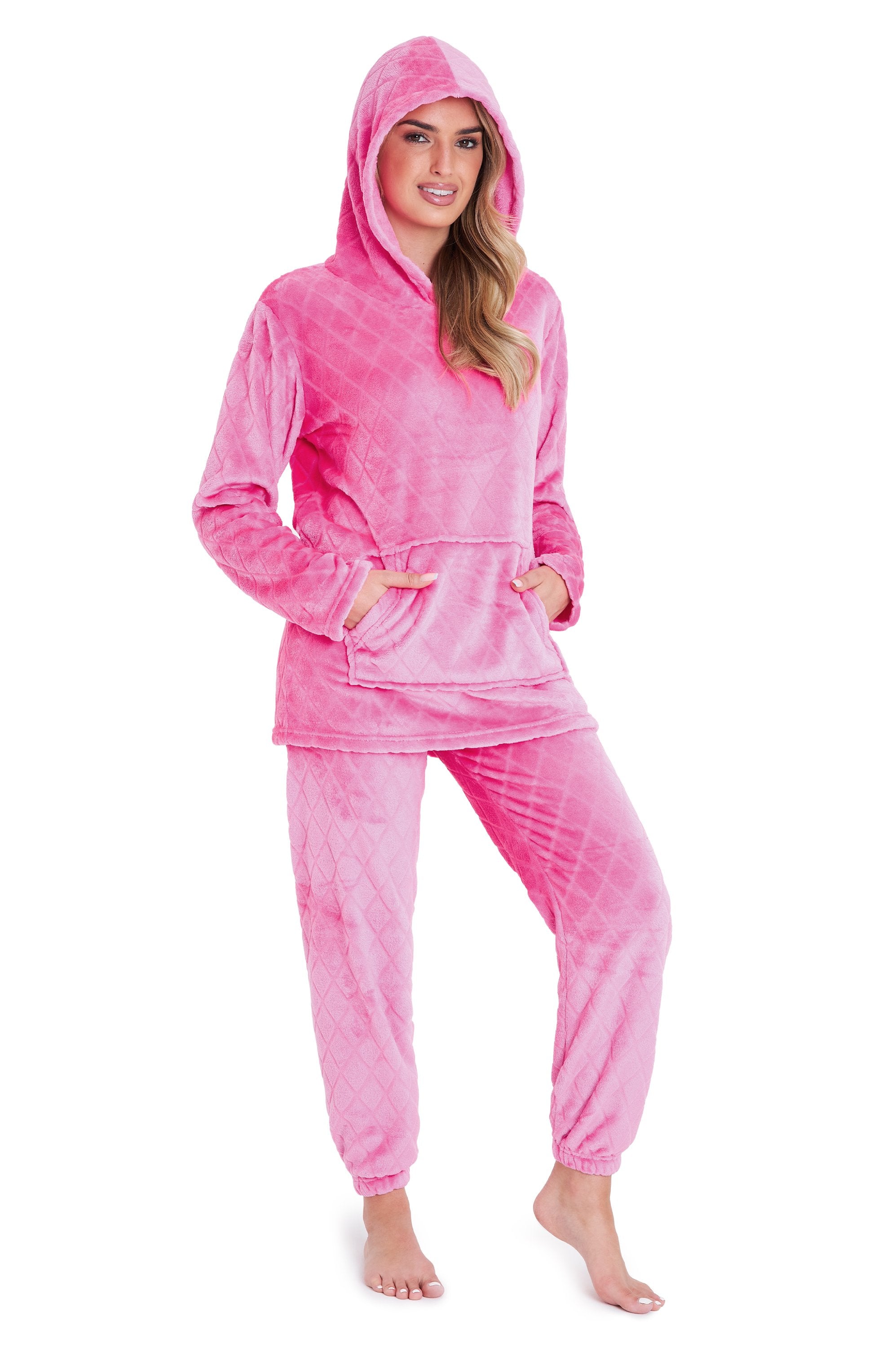 CityComfort Womens Pyjamas, Warm Fleece Hooded Pyjamas for Women Sets