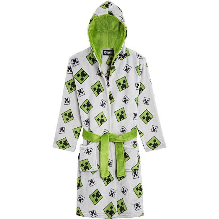 Minecraft Hooded Soft Dressing Gown with Creeper Design for Gamers Boys Girls Dressing Gown Minecraft £21.74