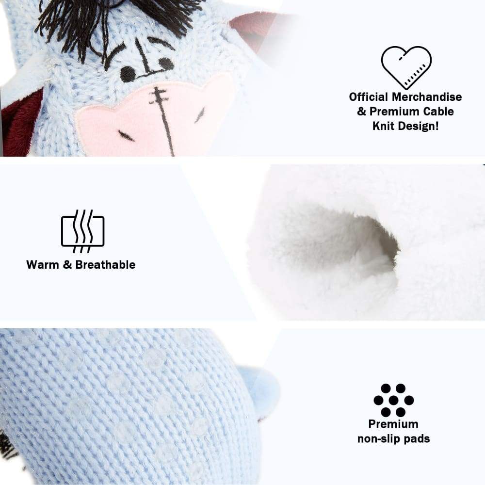 Disney Eeyore Slipper Socks Cute Fleece Lined non Slip Socks Gifts for Women Socks and Slippers Disney £13.49