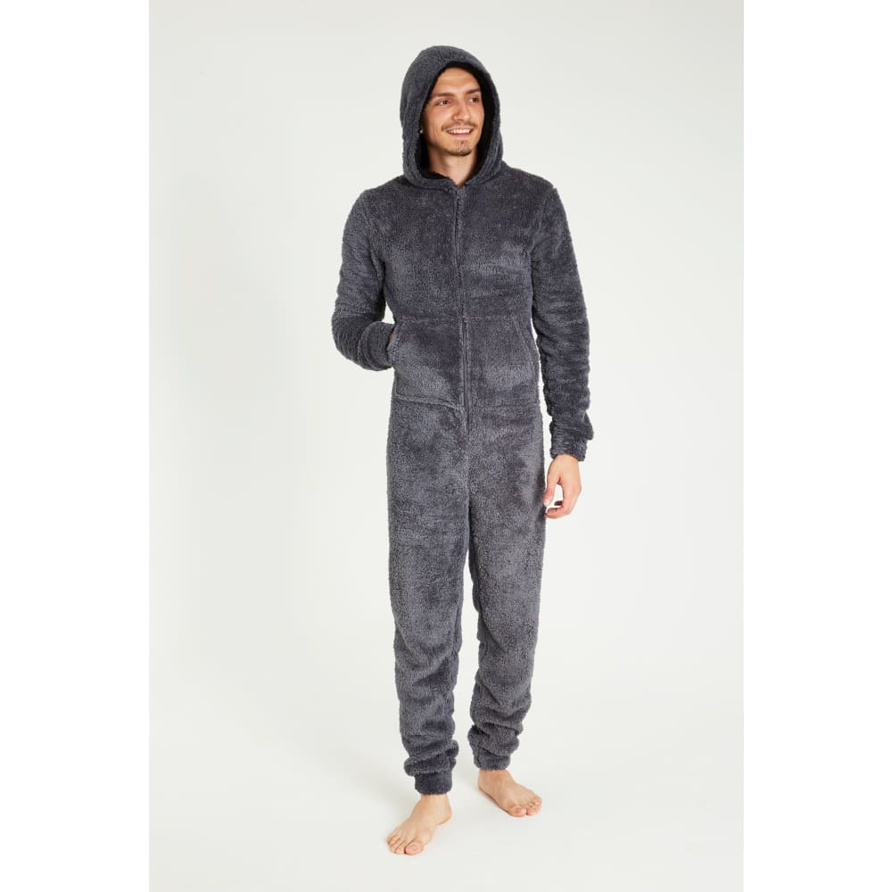 Citycomfort Fluffy Fleece Onesie with Hoodie and Pockets for Men Onesie Citycomfort £24.49