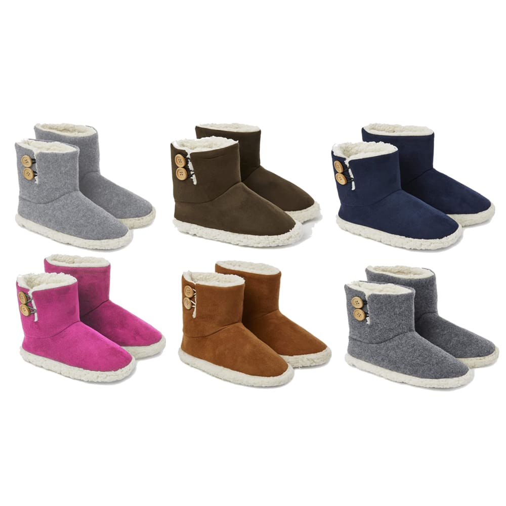 Dunlop Faux Sheepskin Warm Memory Foam Indoor Outdoor Bootie Slippers for Ladies Bootie Slippers Dunlop £14.45