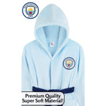 Manchester City F.c. Boys Dressing Gown Kids Hooded Robe Football Gifts Dressing Gown Manchester City F.c. £15.49