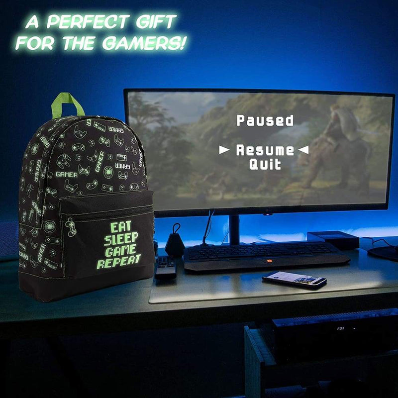Citycomfort Glow in the Dark Gamer Large Backpack for Boys Teenagers (black Gamer) Backpack City Comfort £14.99 Save 10%