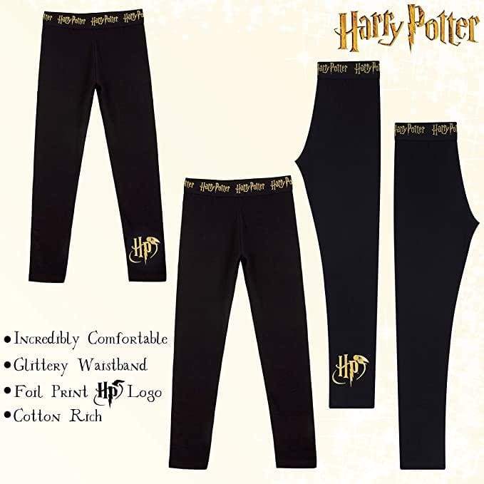 Harry Potter Black Cropped Hoodie & Leggings Cotton Set for Girls & Teenager Loungewear Set Harry Potter £15.49
