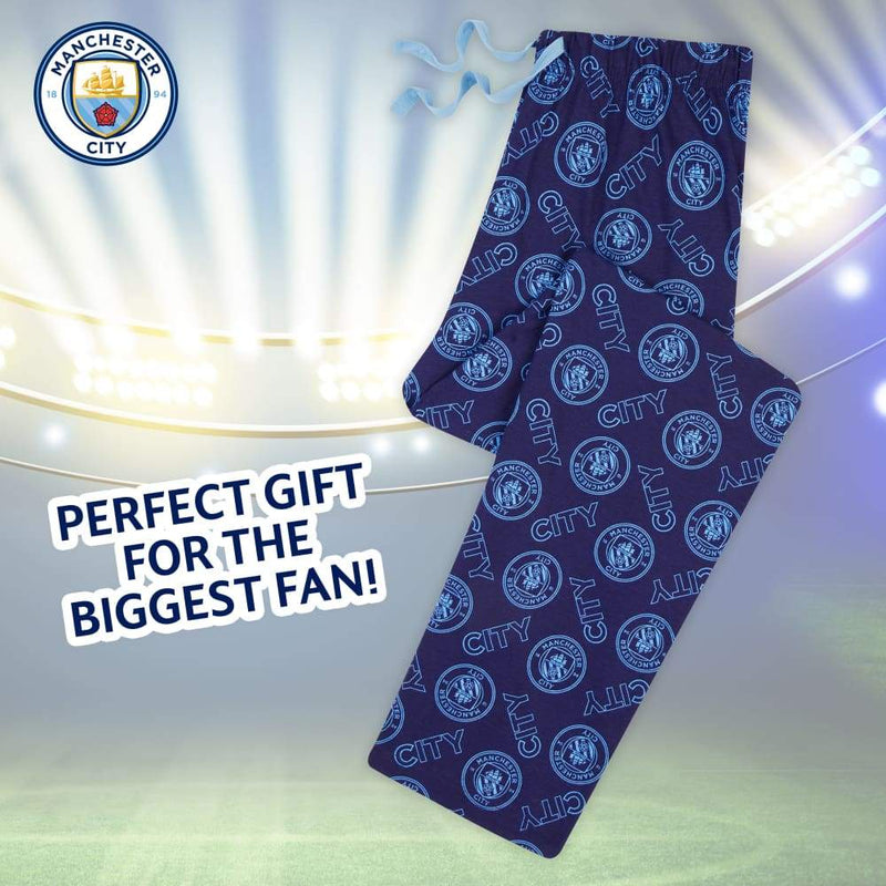 Manchester City F.c. Mens Lounge Pants Cotton Mens Pyjamas Football Gifts Pyjamas Bottoms Manchester City F.c. £14.49