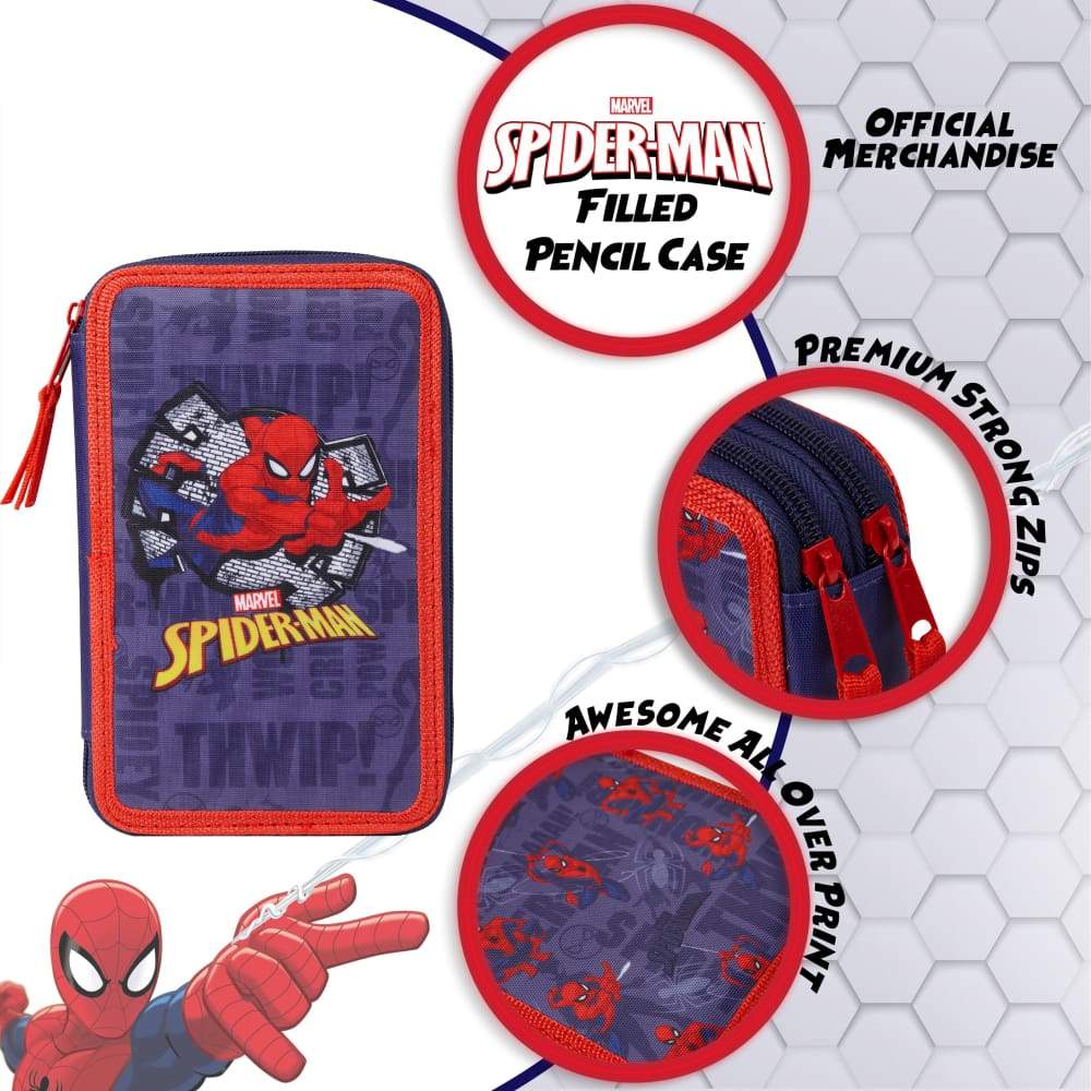 Marvel Spiderman Large Filled Pencil Case with Spiderman Stationary Supplies for Boys Pencil Case Spiderman £12.49