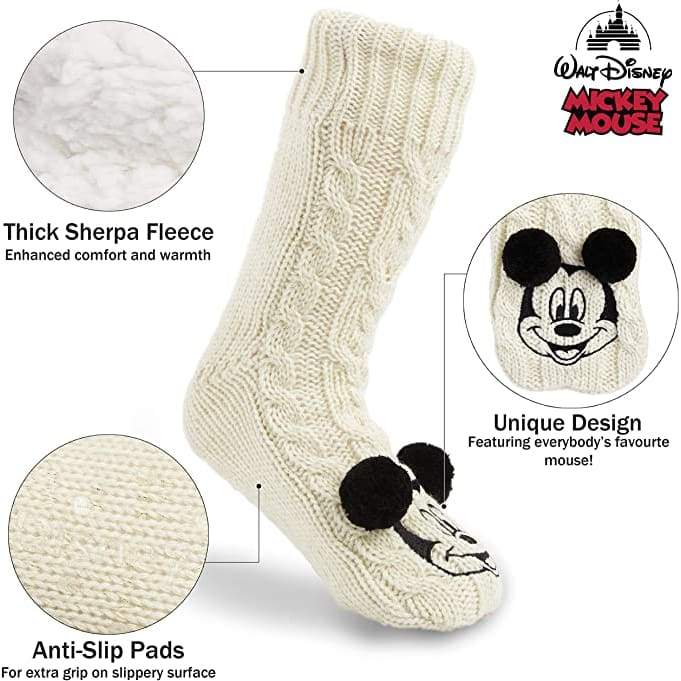 Disney Fluffy Slipper Socks for Women,teenage Girls Socks with Grip Socks and Slippers Disney £11.95