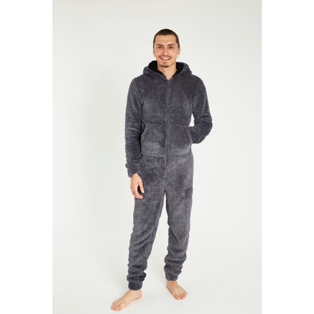 Citycomfort Fluffy Fleece Onesie with Hoodie and Pockets for Men Onesie Citycomfort £24.49