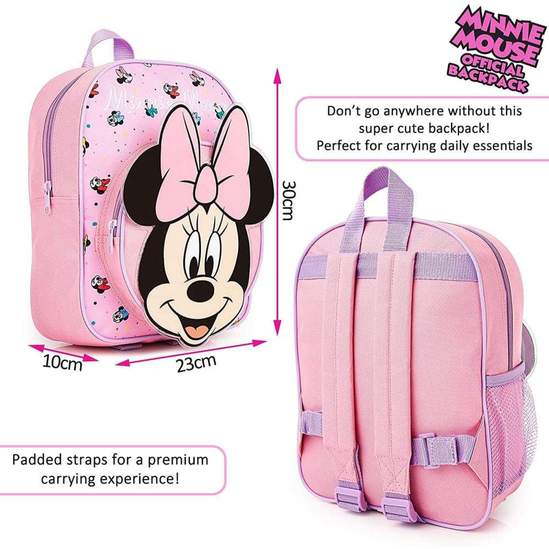 Disney Minnie Mouse 3d Pink Backpack for Girls Disney Ideal Cute Gifts for Girls Backpack City Comfort £10.99 Save 20%