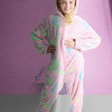 CityComfort Glow in The Dark Onesie Kids Onesies for Girls Rainbow Unicorn Pyjamas - Get Trend
