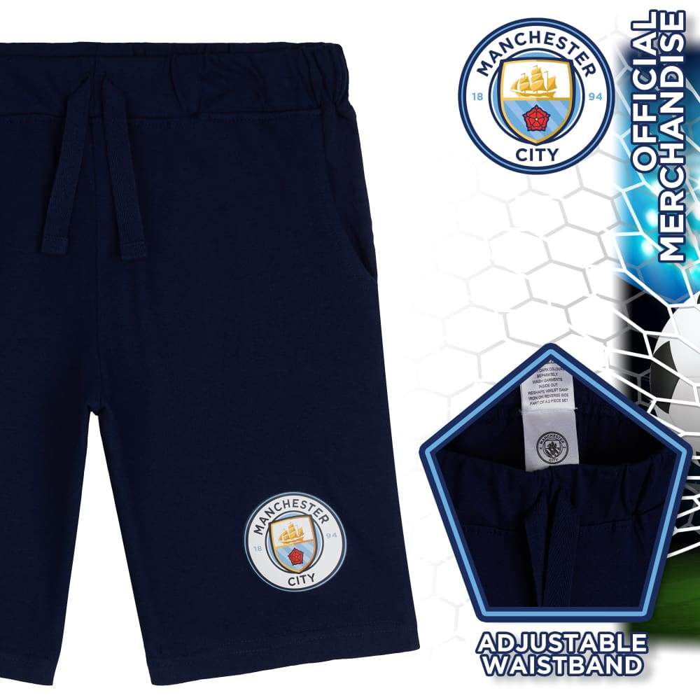 Manchester City F.c. Boys Shorts 2-pack Pe Shorts Football Gifts Kids Clothes Shorts Manchester City F.c. £10.49