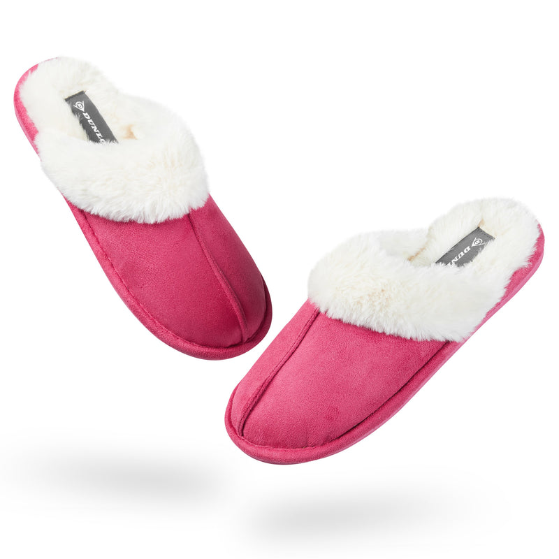 Dunlop Womens Slippers, Memory Foam Fluffy Slip On House Shoes - Get Trend