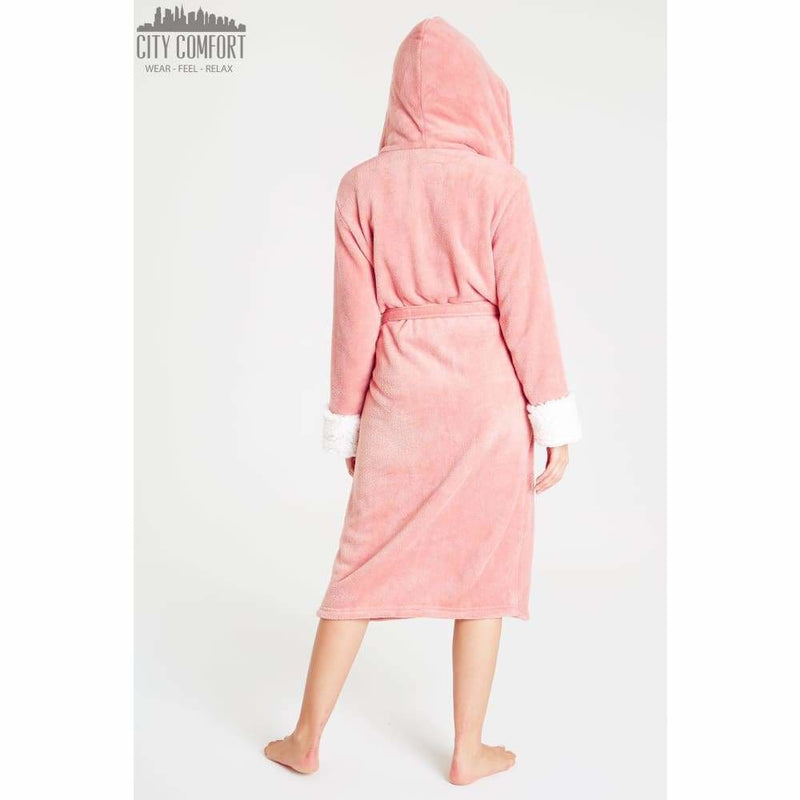 Citycomfort Fluffy Dressing Gown Super Soft Fleece with Hood for Women Dressing Gown Citycomfort £20.99