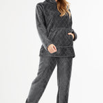 CityComfort Womens Pyjamas, Warm Fleece Hooded Pyjamas for Women Sets